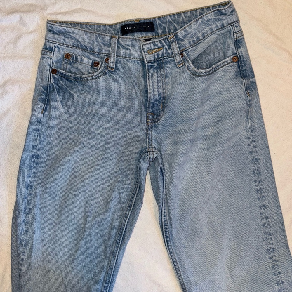 Low rise Aeropostale light blue Straight Leg Jeans - Picture 2 of 4